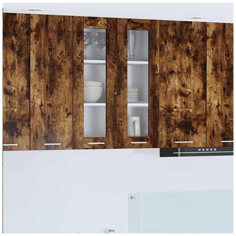 Armadio pensile con porta Riga Rovere fumé 60 x 31 x 80 cm - Foto 2