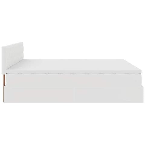 Struttura Letto Pouf con Materassi Bianco 180x200 cm Similpelle - Foto 9
