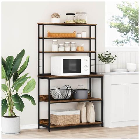 Mensola da cucina Rovere fumé 100 x 40 x 168 cm - Foto 2