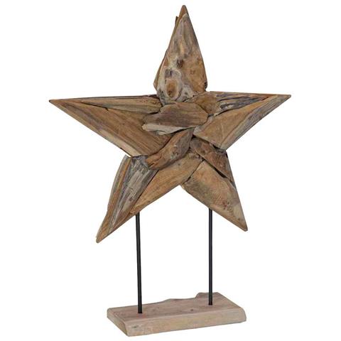 Stella di Natale Marrone 60 x 5 x 75 cm Legno di teak solido - Foto 1