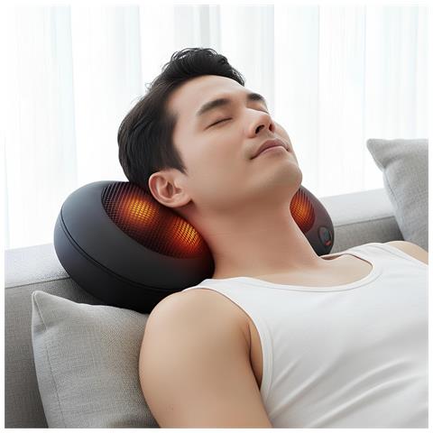 Cuscino Massaggiante Elettrico 24w Con Riscaldamento E Led Ergonomico - Foto 2