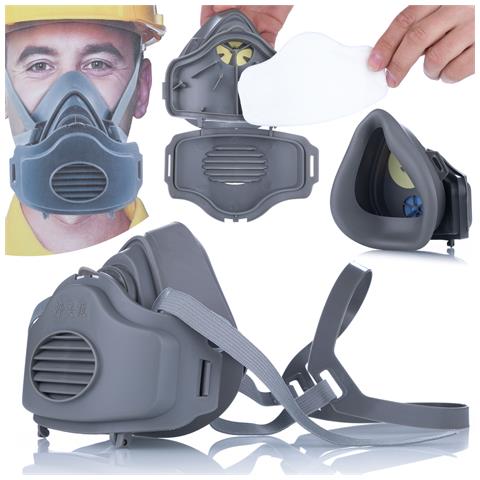 Maschera Protettiva Kn95 - Pieghevole E Riutilizzabile | Silicone Flessibile, Filtri Antipolvere | Per Verniciatura E Lavori Pesanti - Foto 1
