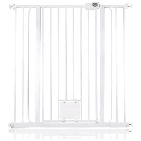 Bettacare Cancelletto Per Animali Con Gattaiola Bloccabile, 100.8cm - 108.4cm, Bianco, Altezza Di 104cm - Foto 1