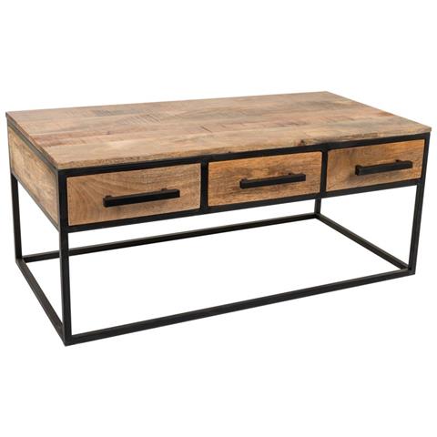 Tavolino In Legno E Metallo Marrone 119x61x48h - Foto 1