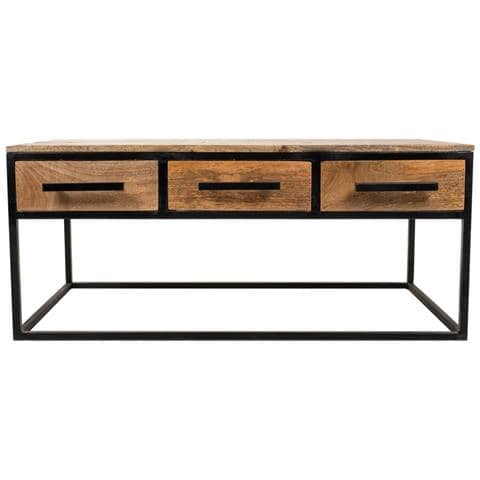 Tavolino In Legno E Metallo Marrone 119x61x48h - Foto 2