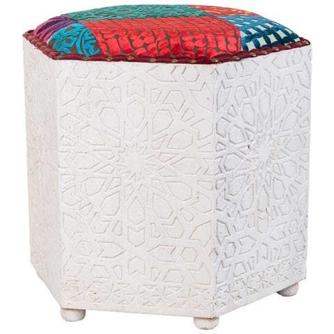 Sgabello In Legno Bianco 46x46x41h - Foto 1
