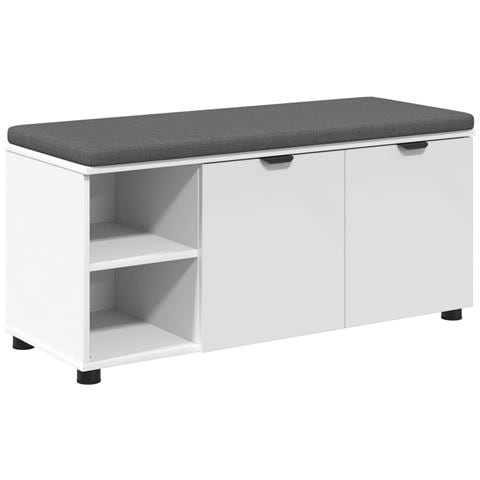 Panca per ingresso con cuscino Bianco 100 x 38 x 46 cm - Foto 1