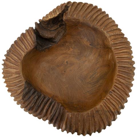 Svuotatasche Garit In Teak Riciclato Scolpito 37x40x16 Cm — Pezzo Unico - Foto 2