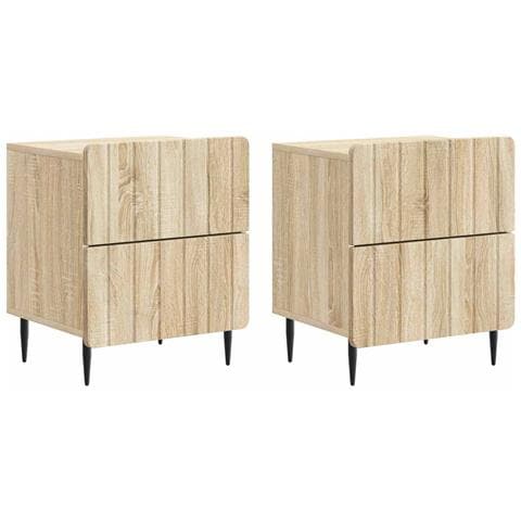 Armadio da Notte 2 pcs Rovere Sonoma 43 x 34,5 x 49,5 cm - Foto 1