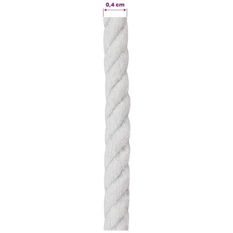 Corda Bianco 0,4 x 0,4 x 10000 cm Cotone - Foto 5