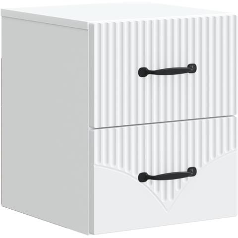 Mobiletto da notte a muro con cassetto Bianco 34,5 x 33 x 40 cm - Foto 1