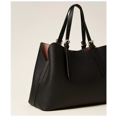 Borsa tote con fibbie eleganti - Shopper capiente donna - Foto 2