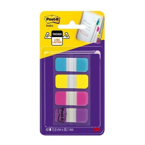 Dispenser 40 Segnapagina Post-it Index Strong Mini 676 Vivaci 15,8x38mm - Foto 2