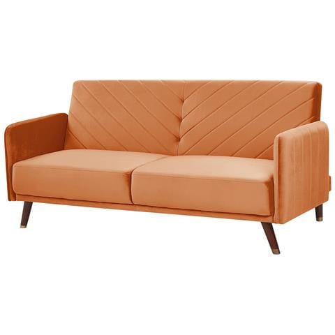 Divano 3 Posti Velluto Arancione Senja - Foto 13