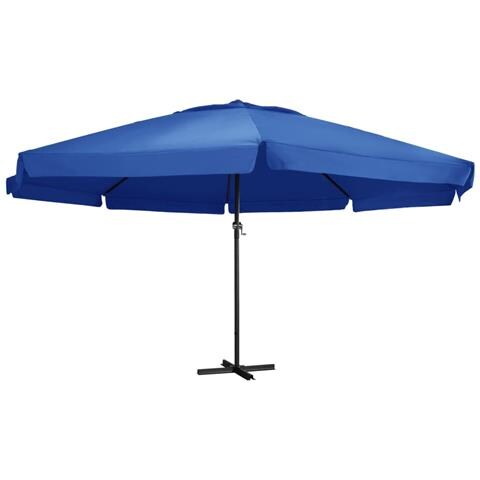 Ombrellone da Esterni con Palo in Alluminio 600 cm Azzurro - Foto 1