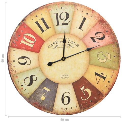 Orologio da Parete Vintage Multicolore 60 cm - Foto 4