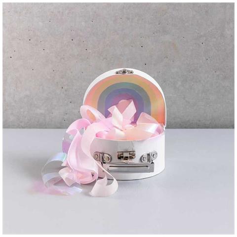 Valigetta Semicircolare In Cartone Bianco Da Decorare 12 X 9 X 6 Cm - Foto 1