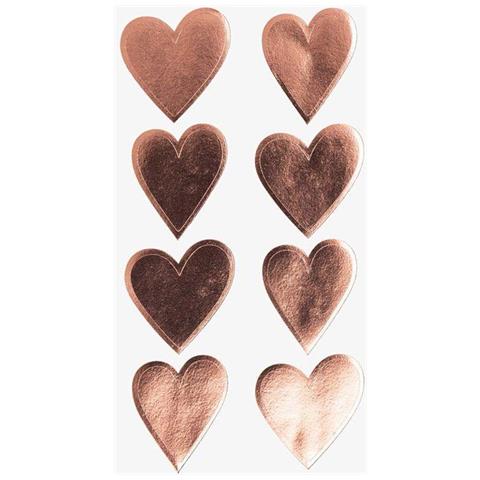 4 Fogli Di Adesivi Rosa Cuori Dorati - Foto 1