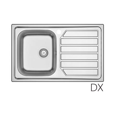Lavello Incasso Acciaio Inox 80x50 Cm Con Gocciolatoio Dx - Foto 3