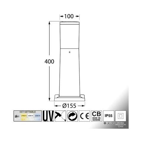 AMELIA 400 NERO OPALE E27 A60 LED 11W CCT 3WHITE - Foto 2