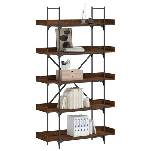 Libreria 5ripiani Rovere Marrone 100x33x180,5 Legno Multistrato - Foto 1