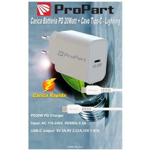 Carica batteria Rapido PD 20W Con Cavo da Tipo-C a Lightning - Foto 1