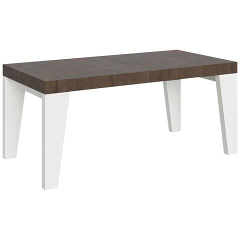 Tavolo Allungabile 90x180/284 Cm Naxy Mix Piano Bianco Frassino - Gambe Noce - Noce /bianco Frassino - Foto 5