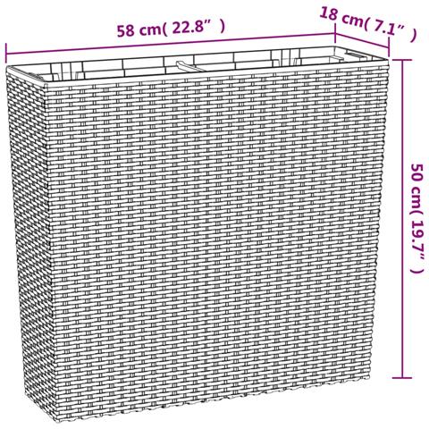 Fioriera Con Interno Rimovibile Marrone 12 / 44 L Pp Rattan - Foto 7