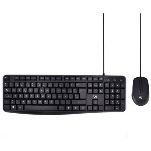 EW3006 tastiera Mouse incluso Ufficio USB QWERTY Spagnolo Nero - Foto 1
