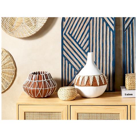 Vaso Decorativo Simpang Ceramica 33 Cm Bianco - Foto 1