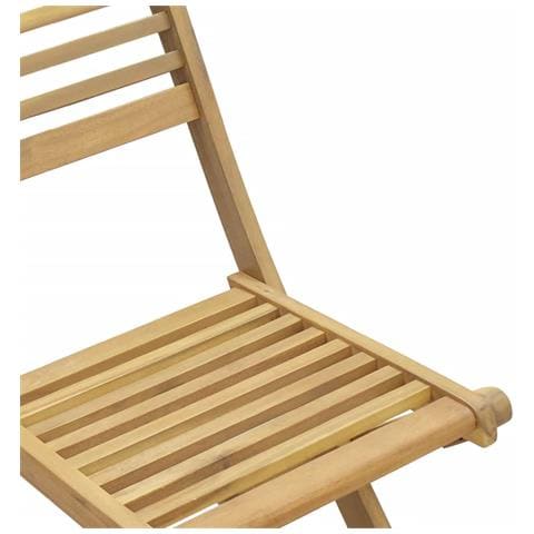 Sedie Giardino Pieghevoli 4 Pz 48,5x61,5x87 Cm Massello Acacia - Foto 2