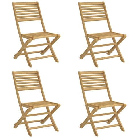 Sedie Giardino Pieghevoli 4 Pz 48,5x61,5x87 Cm Massello Acacia - Foto 1