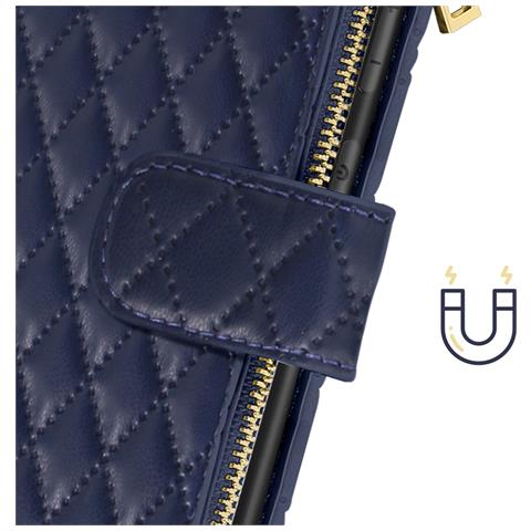 Custodia Per Samsung Galaxy S24 Ultra Portafoglio Design Trapuntato - Foto 5