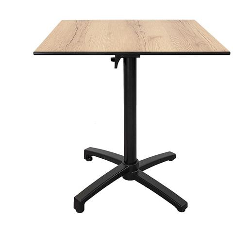 Tavolo Da Terrazza Pieghevole In Legno Di Rovere Compact Hpl Decoro 70 X 70 - Foto 1