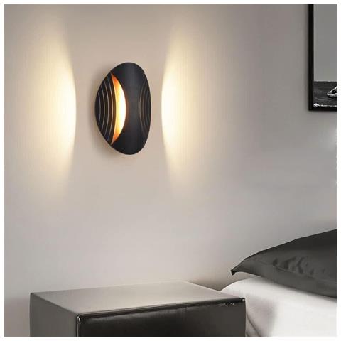 Applique 6 W Da Parete Doppia Emissione Led Luce Bianca Calda Naturale Aq15 Nero - Foto 2