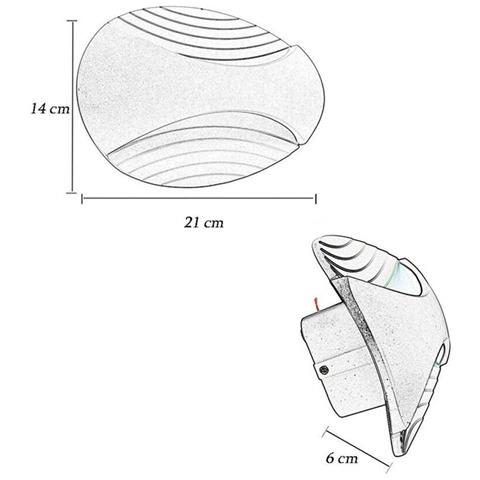 Applique 6 W Da Parete Doppia Emissione Led Luce Bianca Calda Naturale Aq15 Nero - Foto 7