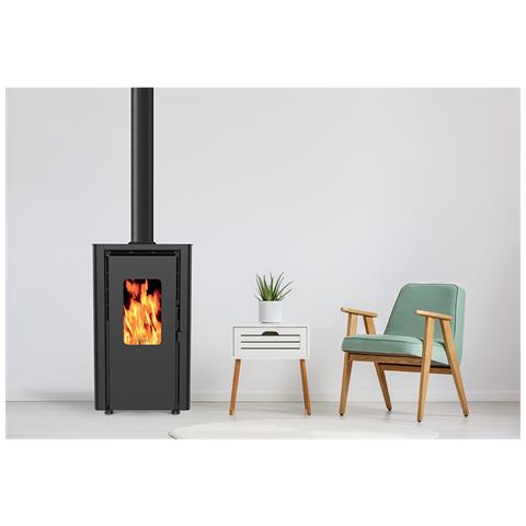 Stufa A Pellet Di Legno Nero Da 6,1kw - Orphee 6 Noir - Foto 2