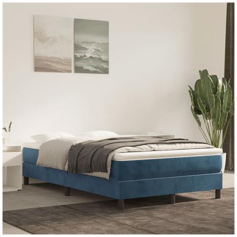 Materasso A Molle Blu Scuro 120x210x20 Cm In Velluto - Foto 1