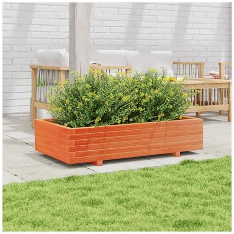 Fioriera Giardino Marrone Cera 110x60x26,5 Cm Legno Di Pino - Foto 3