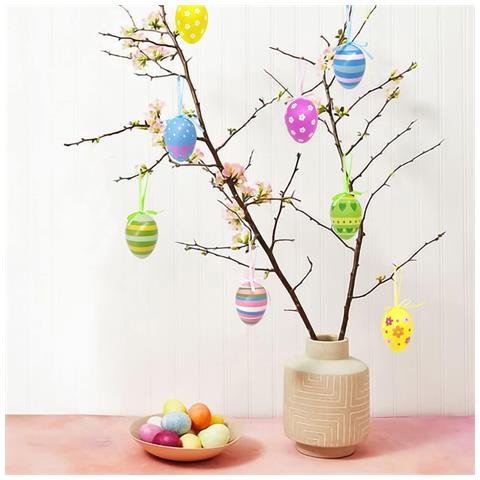 Aviski 24 Pezzi Di Uova Di Pasqua Appese Uova Di Pasqua Multicolori - Foto 2