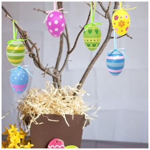 Aviski 24 Pezzi Di Uova Di Pasqua Appese Uova Di Pasqua Multicolori - Foto 5