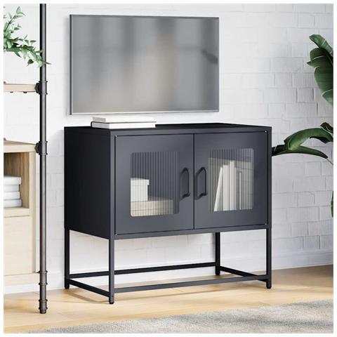 Mobile Tv Antracite 68x39x60,5 Cm In Acciaio Laminato A Freddo - Foto 3