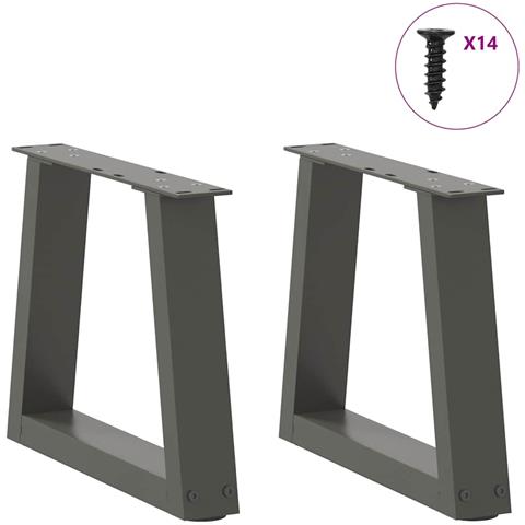 Gambe Tavolo Pranzo A V 2 Pz Antracite 40x(30-31,3)cm Acciaio - Foto 3