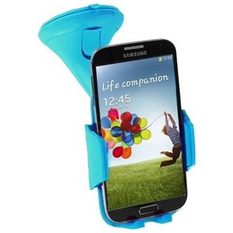 Supporto Auto Universale Stand A Ventosa Da Parabrezza K300 Blu Per Cellulari E Smartphone - Foto 1