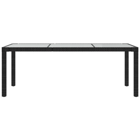 Lusso Casadino -  Tavolo Giardino Nero 190x90x75 Cm Vetro Temperato E Polyrattan - Foto 2