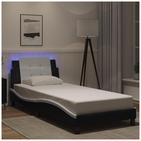 Lusso Casadino - Giroletto Con Led Senza Materasso Zadar Nero E Bianco 100x200 Cm - Foto 8