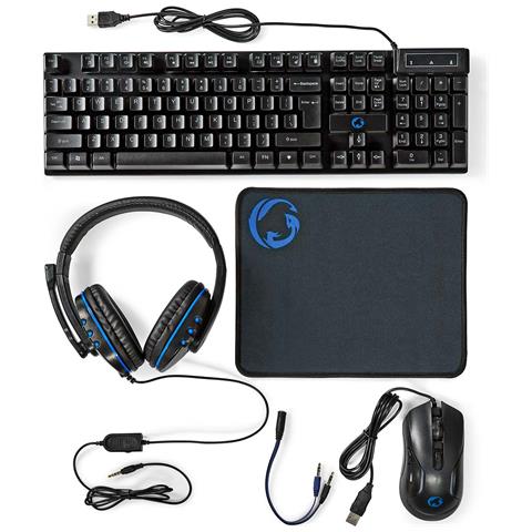 Gaming Combo Kit tastiera Mouse incluso USB QWERTY US International Nero - Foto 1