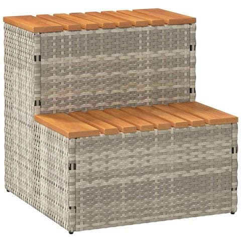 Bordo per Vasca Idromassaggio Polyrattan&Massello Acacia - Foto 1