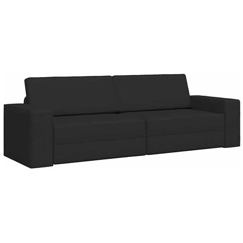 Divano Letto 2 in 1 Nero 245x150x60.5 cm Tessuto - Foto 1
