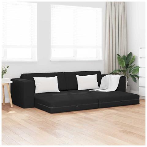 Divano Letto 2 in 1 Nero 245x150x60.5 cm Tessuto - Foto 2